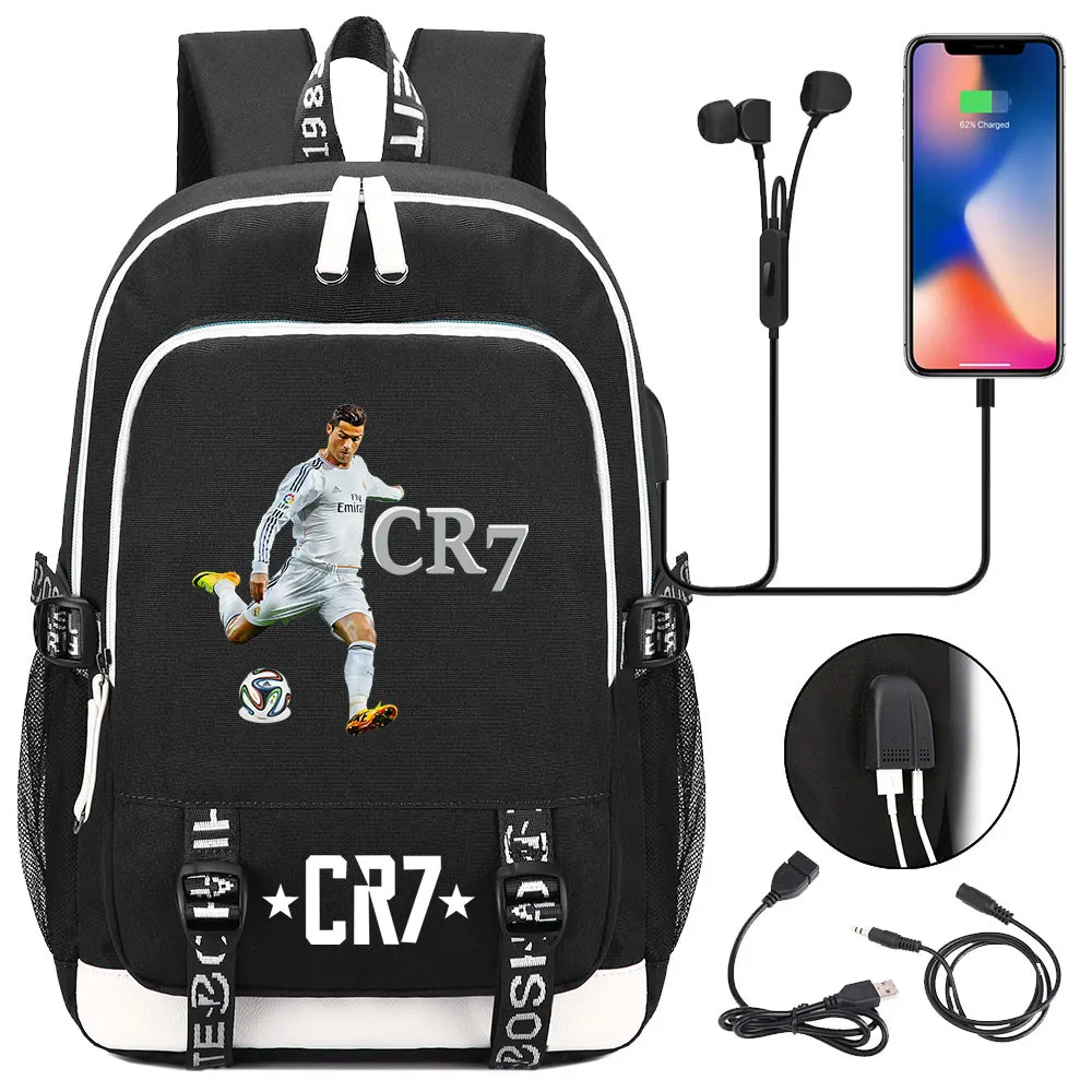 Football CR7 Gold Printing Backpack Men Backpacks Rucksack Students School Bags Bagpack Travel Laptop Mochila Best Gift