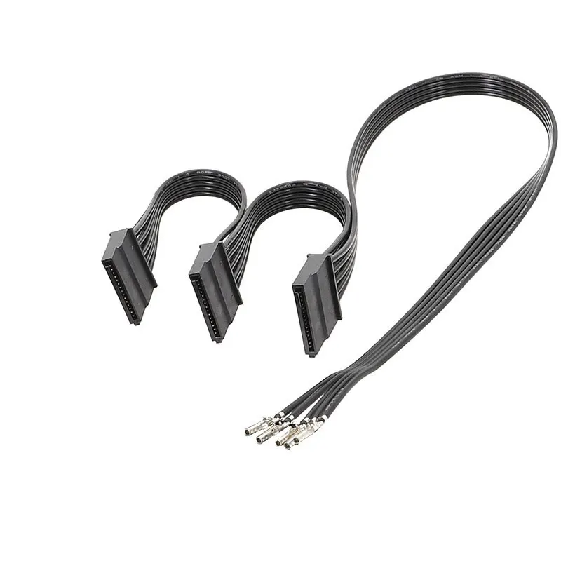 PSU Module Power Sata Cable Hard Disk 1x2x3x4xSata Power Cable Semi-Finished for DIY Half-finished Sata Power  White Black