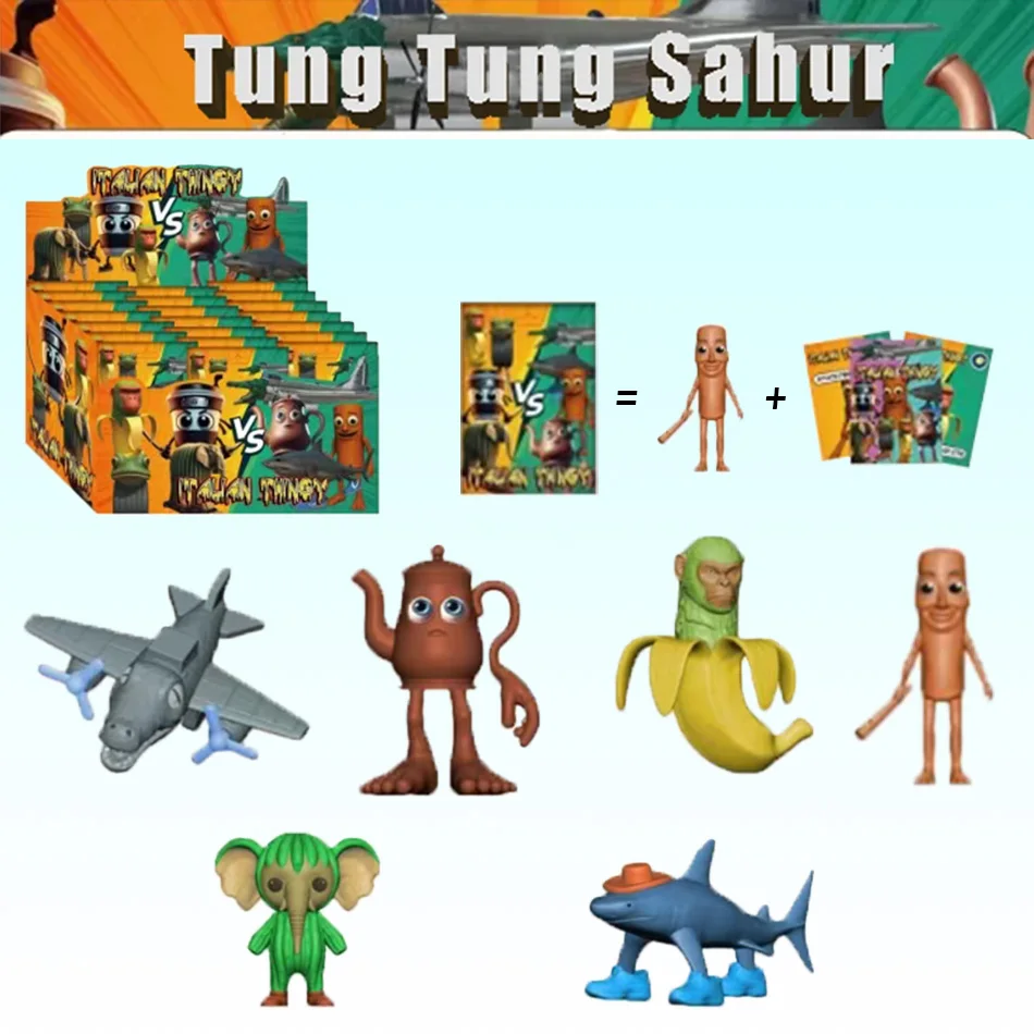

Tralalelo Tralala Q.BOX Tung Tung Sahur Фигурки Игрушки Фигурки 3d Печатная фигурка Bombardinocrocodilo Подвижная модель Орнамент