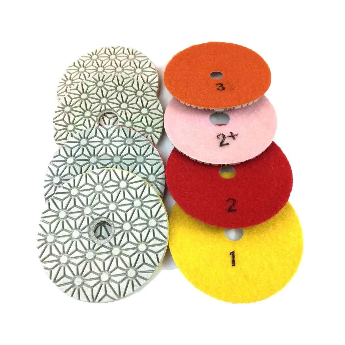 4 Inch 4 Step Polishing Pads Flexible Marble Granite Ceramic Tile Concrete 4PCS Sand papers Sandpaper