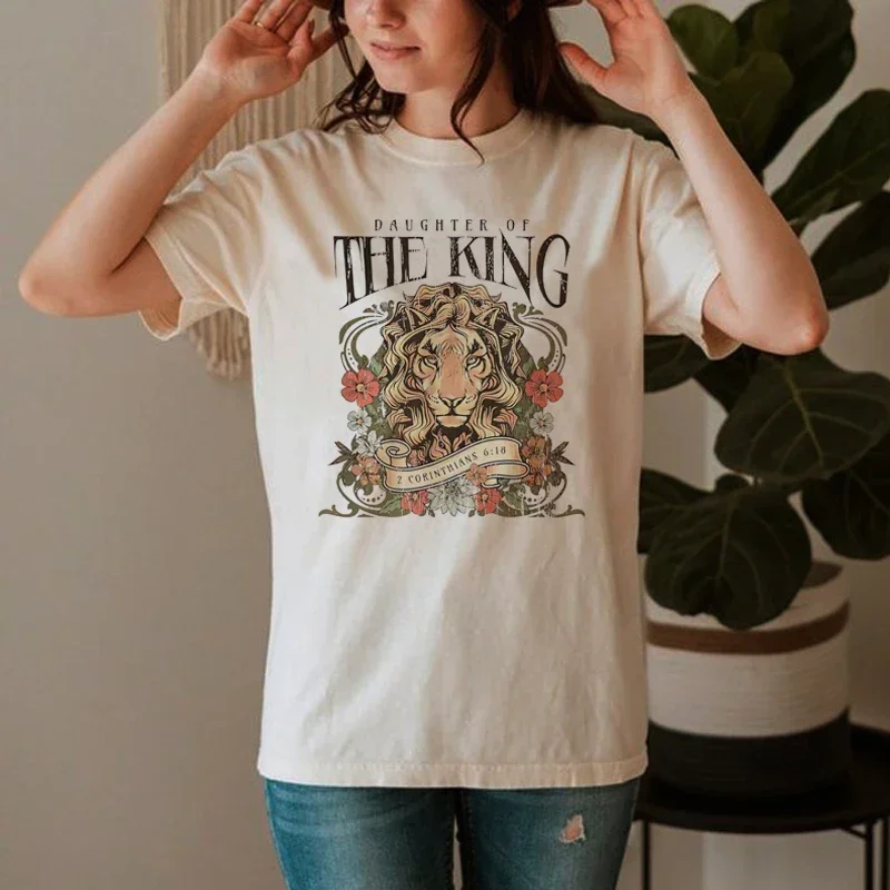 Women Vintage Boho Bible Verse T-Shirt Cute Aesthetic Jesus Worship Tee Shirt Faith Religious Tops Gift Female Christian Apparel