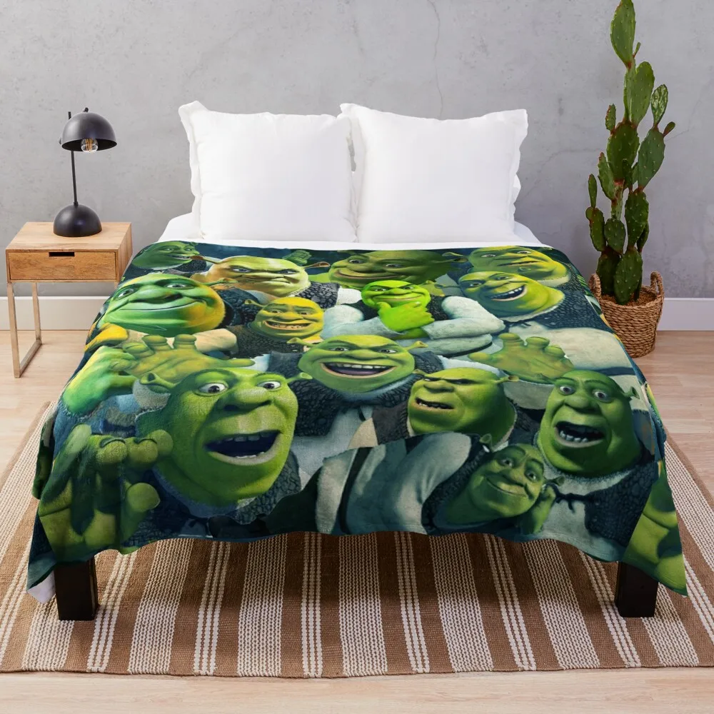 Shrek collage poster design 2021 Throw Blanket Moving Decoratives Blankets