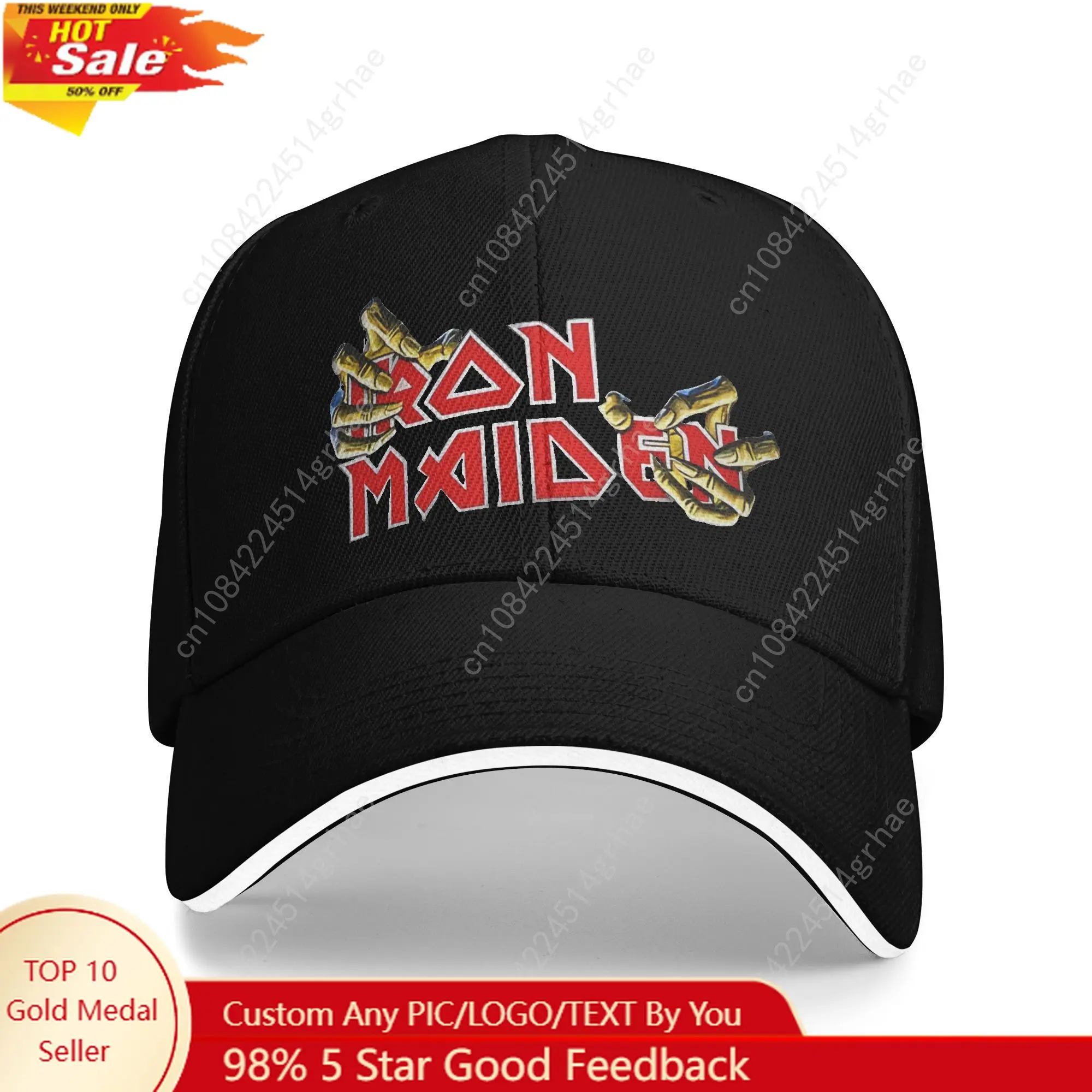 

Rock Heavy Metal Iron Band Baseball Cap Fashion Maidened Sandwich Hats Unisex Polyester Hats Cap Workouts