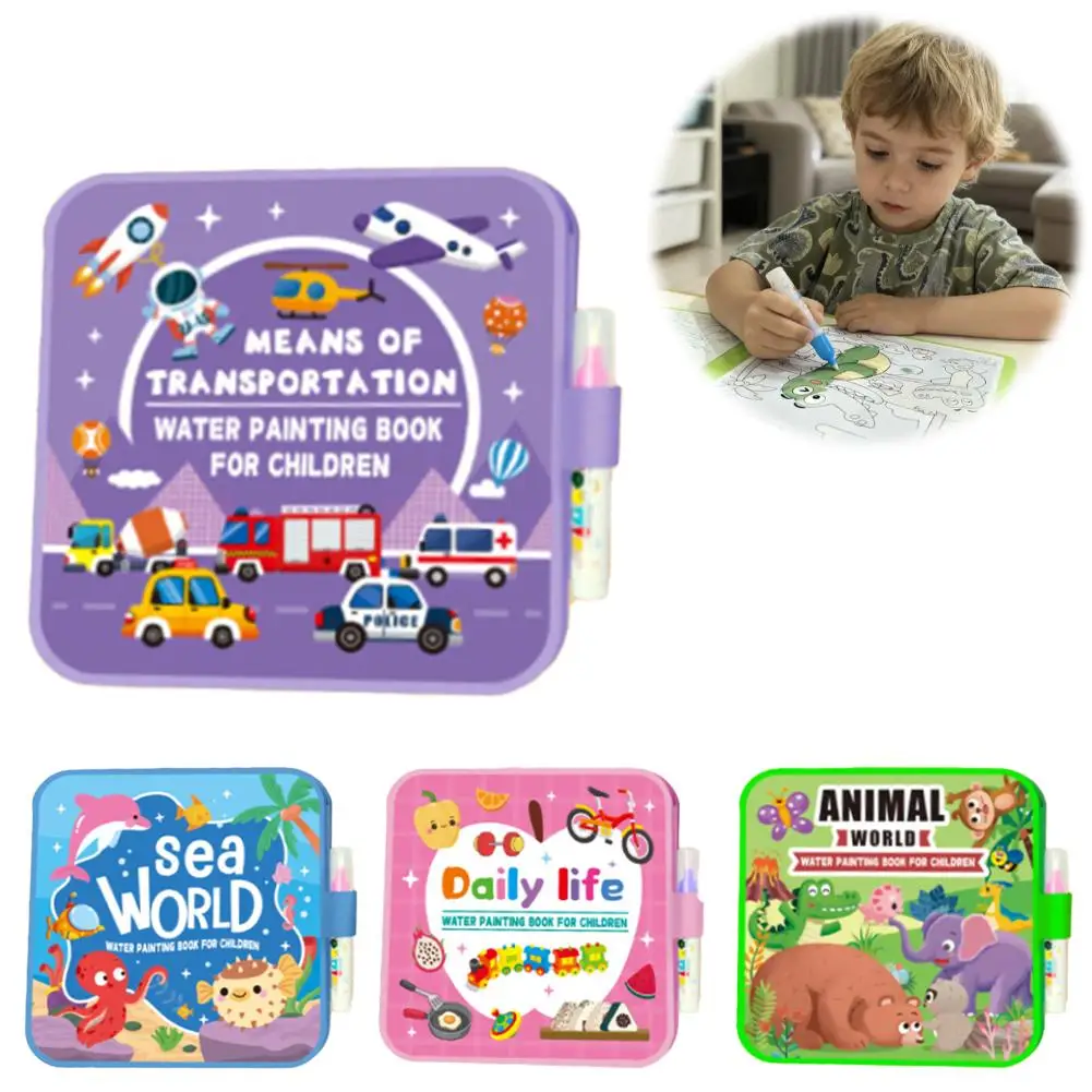 Creative Foldable Water Painting Book for Children DIY Doodle Book Magic Clear Water Drawing Book Montessori Educational Toy
