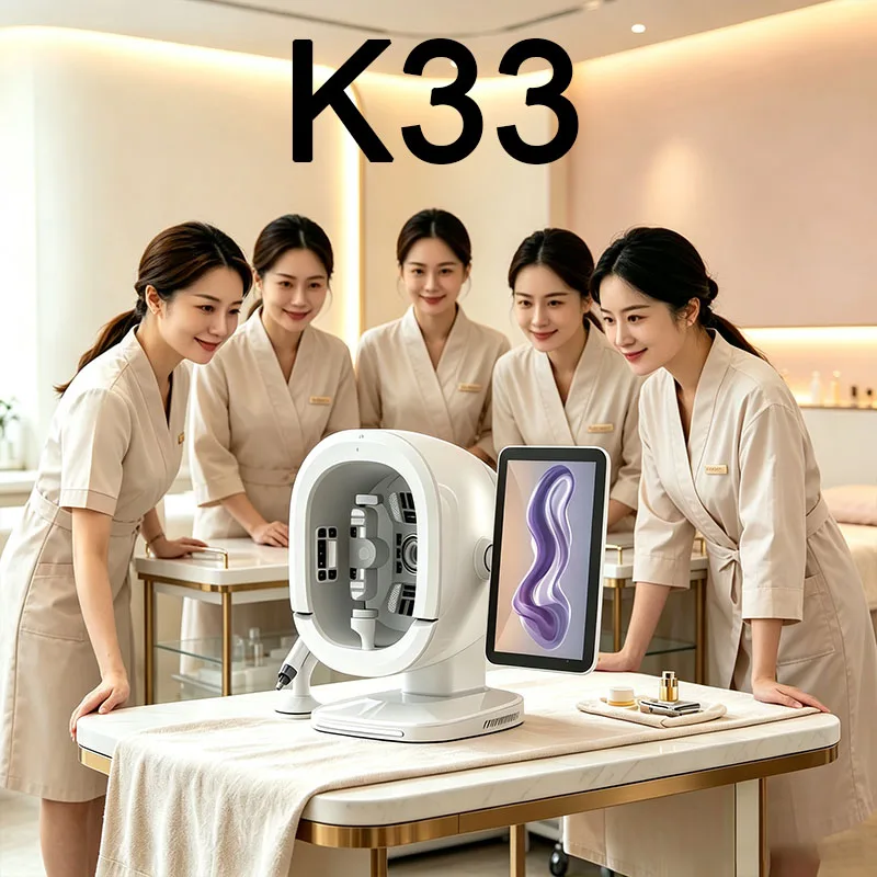 NEW K33 Skin Analyzer Facial Tester 3D Analysis Technology Full Face Multi spectral Scanning Scalp Analyzer Skin Care