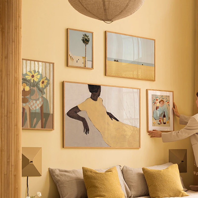 Afrikanische Frau Strand Poster Leinwand Drucke Wand Kunst Druck Hause Wohnzimmer Schlafzimmer Bar Flur Ästhetische Dekor Landschaft Bild