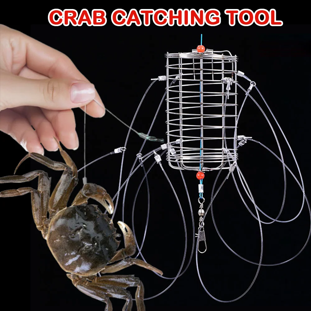 Crab Fishing Tool Bait Cage Crab Fishing Cage Thickened Line Crab Catching Tool Slipknot Snare for Crayfish Prawn Fishing Net