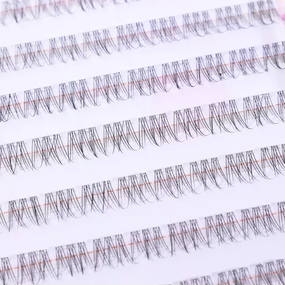 10 filas de pestañas postizas sin pegamento de gran capacidad, individuales, 8-10 mm, curva C, naturales y autoadhesivas para maquillaje 4