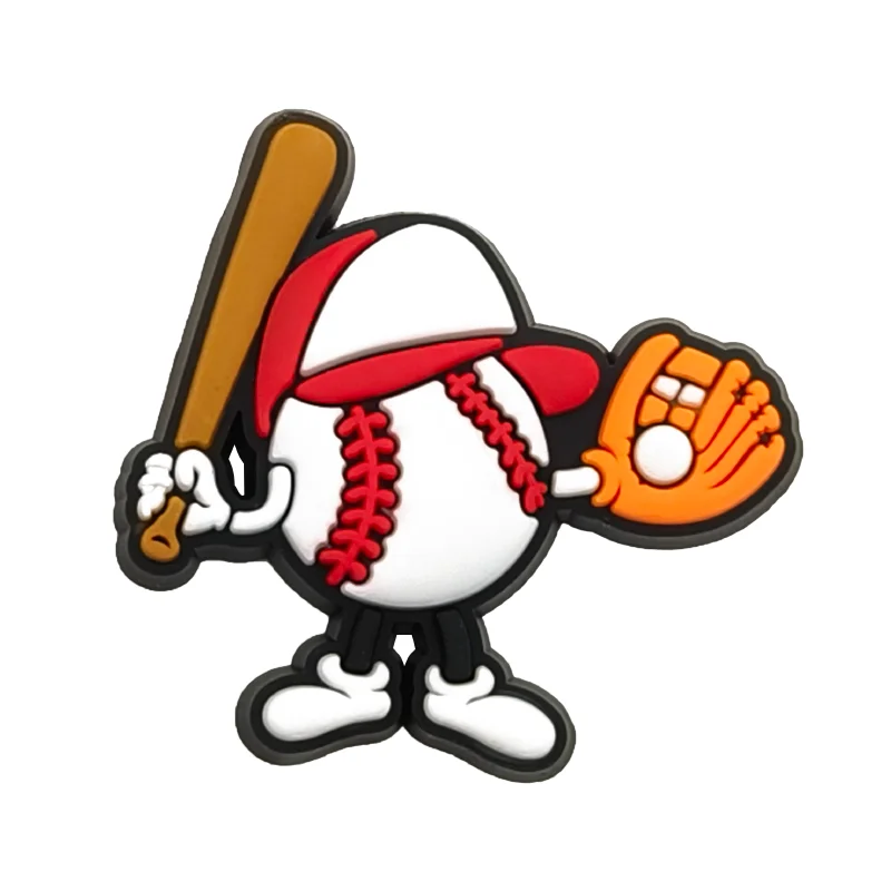 1Pcs baseball Shoe Charms For Slides Sandals, PVC Shoe Decorations Accessories For Christmas Birthday Gift Party Favor