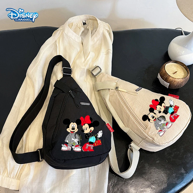 Minnie Mickey Mouse Chest Pack Women Men Korean Version Crossbody Bag Boy Girl Outdoor Sport Casual Sling Backpack Anime Gifts