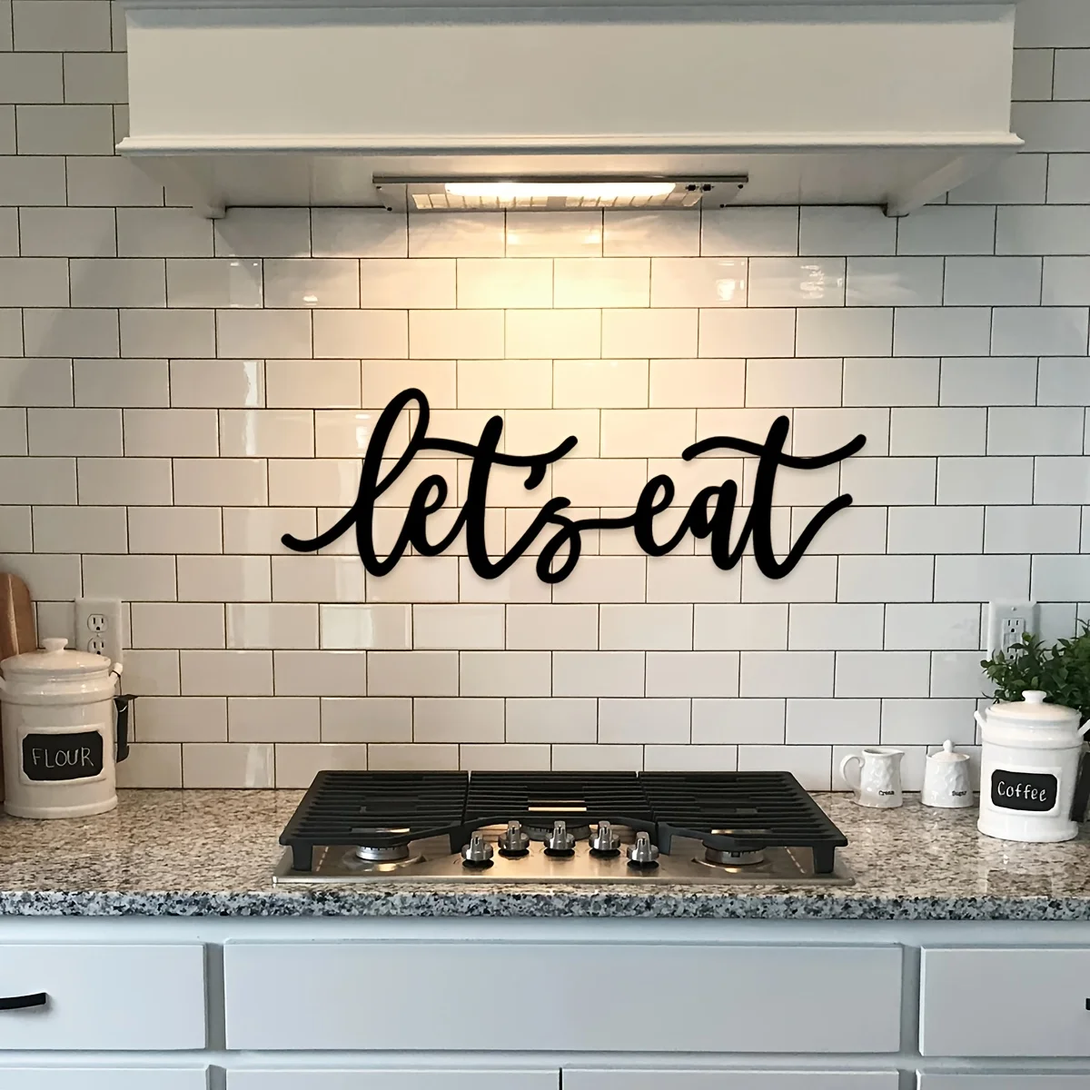 CIFBUY Iron Wall Decor Metal Let's Eat Together Sign Vintage Rustic Letters for Kitchen Dining Room Home Wall Decoration