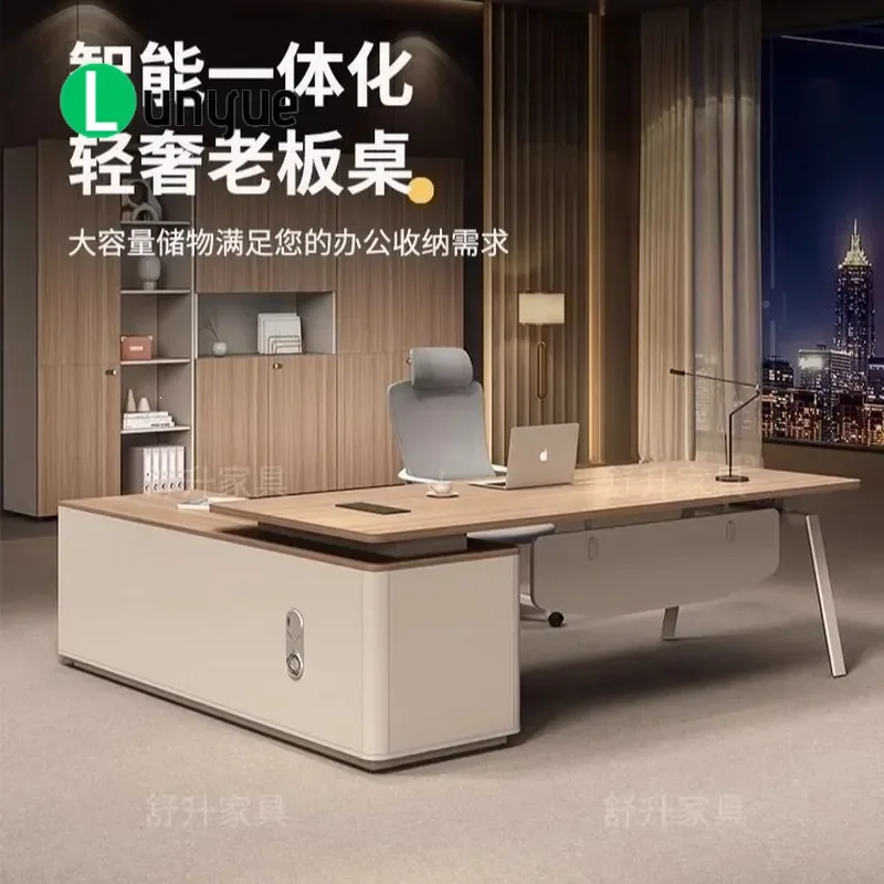 Modern Simple Boss Desk Office Table and Chair Set Large Executive Manager Workstation Furniture for Home Business Use