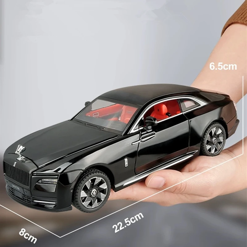 New 1:24 Rolls-Royces Spectre Alloy Die Cast Toy Car Model Sound and Light Pull Back Children\'s Toy Collectibles Birthday Gift