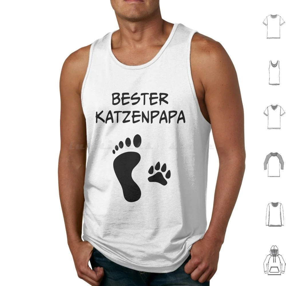 Best Cat Dad Gift Fathers , Bester Katzenpapa Tank Tops Print Cotton Best Cat Dad Fathers Bester Katzenpapa For Dad Dad