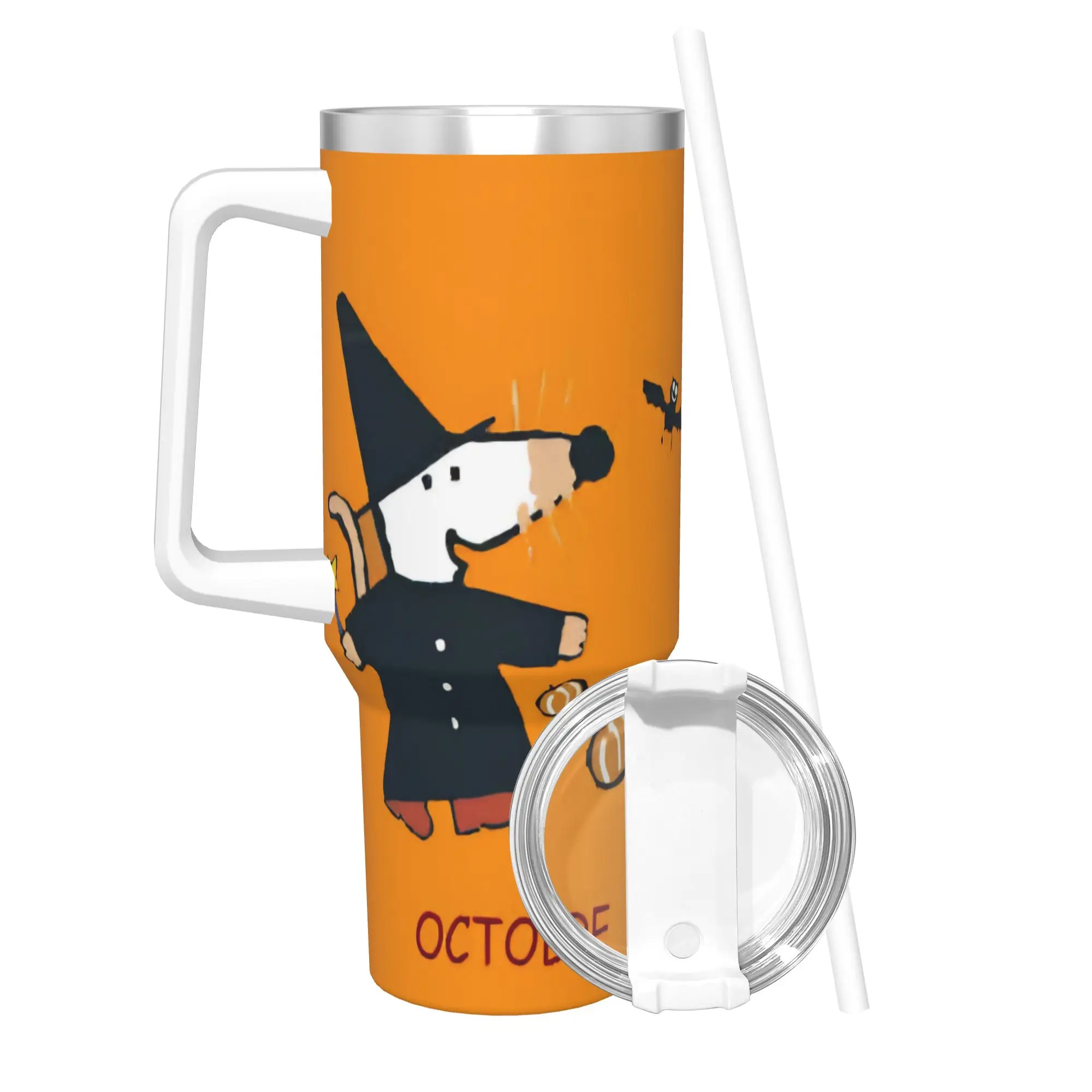 Maisy Mouse Tumbler 40oz Stainless Steel Double Wall Vacuum Insulated  Cup With Straw