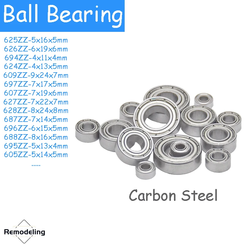 Ball Bearings Miniature High Carbon Steel Bearing 625ZZ 626ZZ 694ZZ 624ZZ 609ZZ 697ZZ 607ZZ 627ZZ 628ZZ 3D Printer Parts Bearing