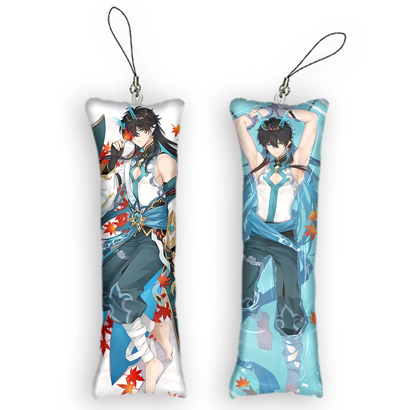 

Dan Heng Sexy Pendant Key Chain Mini Dakimakura Honkai Star Rail Accessories Small Pillow Bag Otaku Keyring Backpack Pendants