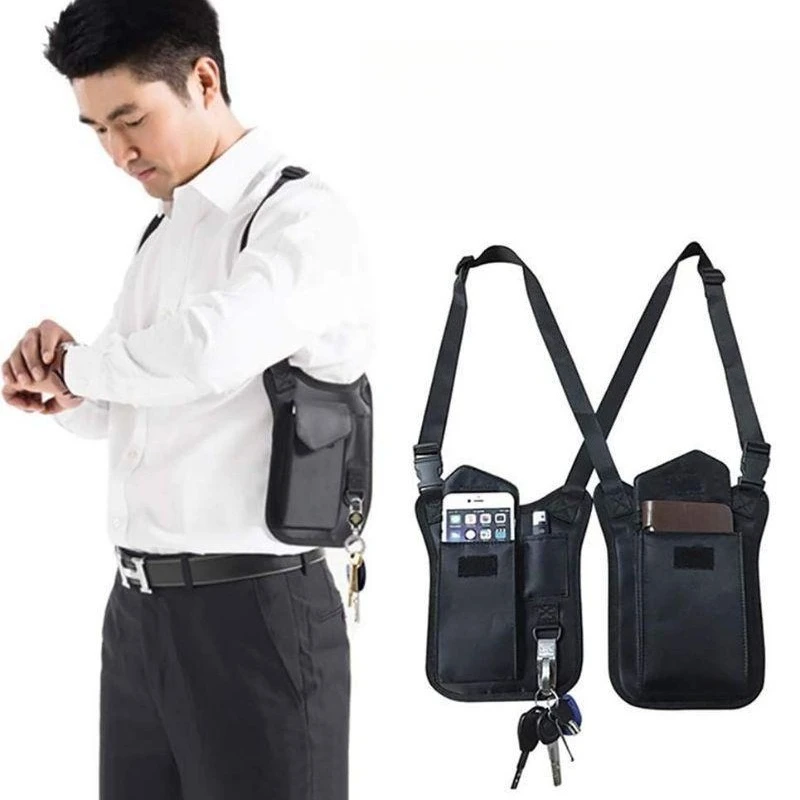 Polyester outdoor mountaineering invisible backpack, lightweight sports, underarm close-fitting anti-theft mobile phone key case