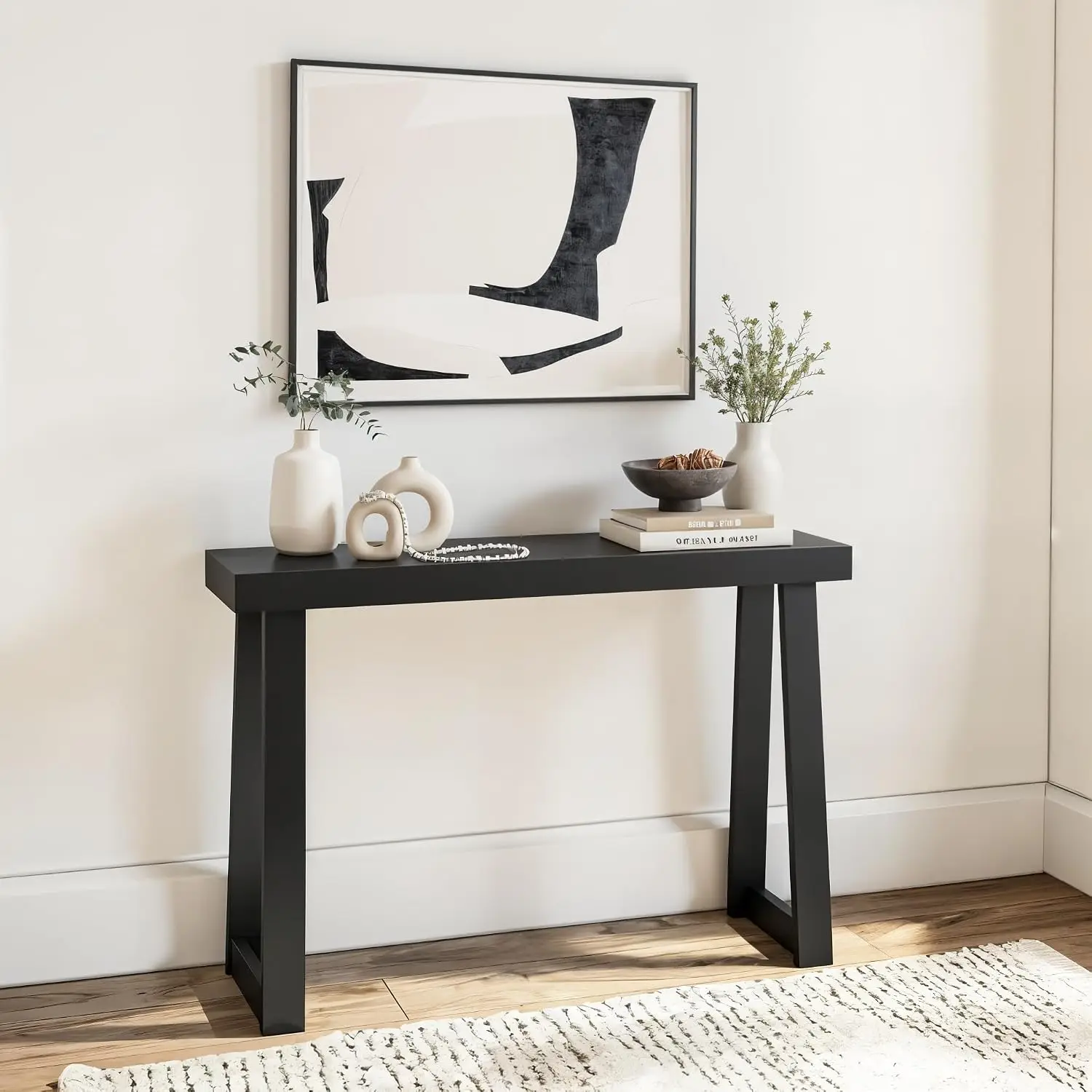 Plank+Beam Solid Wood Console Table, 46 Inch, Sofa Table, Narrow Entryway Table for Hallway, Behind The Couch, Living Room, Foye