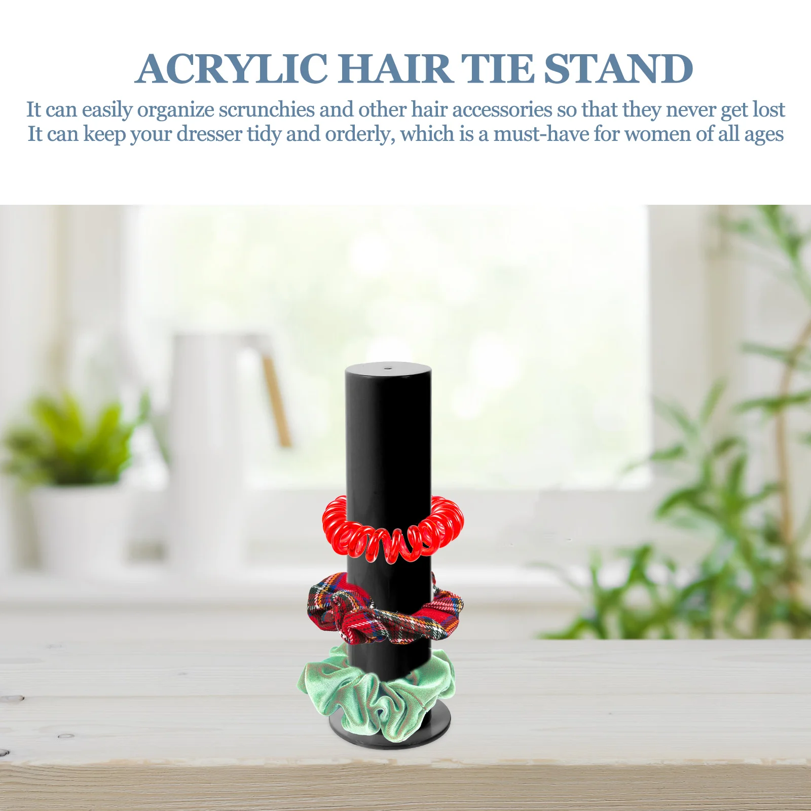 

Scrunchie Holder Stand Long Acrylic Hair Tie Organizer Stylish Accessory Display Rack for Home Decoration Scrunchie Holder
