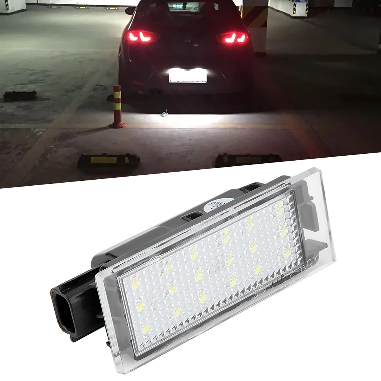 2Pcs Car LED License Plate Light Lamp for Twingo/Clio/Megane/Lagane