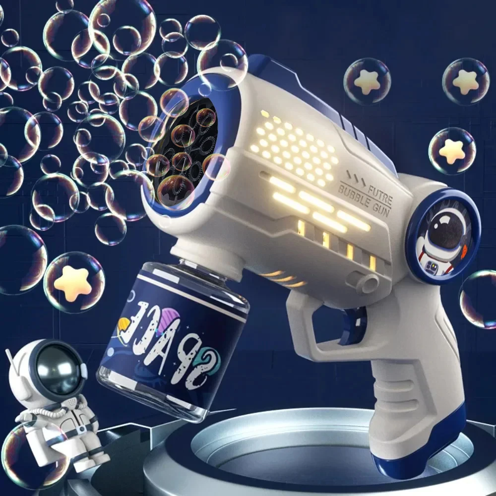Spazio Pistola a bolle elettrica Automatica Astronauta Soffiatore di sapone Macchina Spiaggia all'aperto Festa di nozze Gioco Regalo Giocattolo di compleanno per bambini