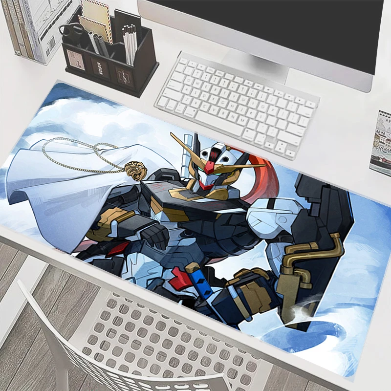 

Коврик для мыши 90x40 см, механический воин G-gundam A-aerial, для ноутбука, ПК, клавиатуры, с белыми кисточками по краю, резиновый настольный коврик