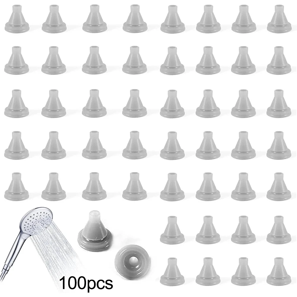 

100 шт., сменные насадки для насадки для душа, спрей для насадки для душа, 4 мм, силиконовые насадки для выхода воды, бытовые запасные части для ванной комнаты