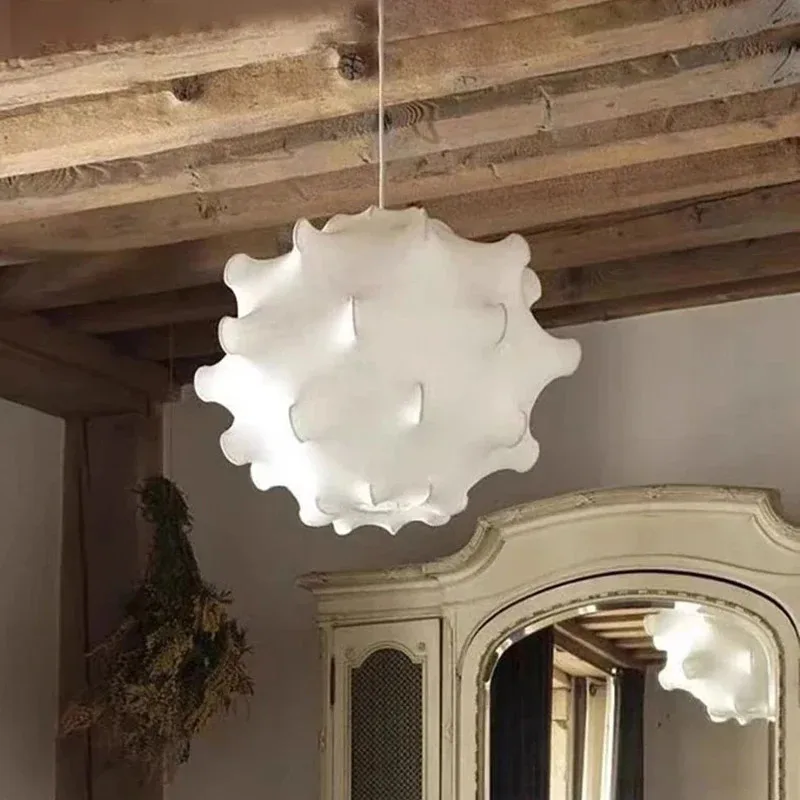 

Шелковая люстра ваби-саби ручной работы с многослойным абажуром, японский светильник Zen E27, роскошное скандинавское освещение для дома