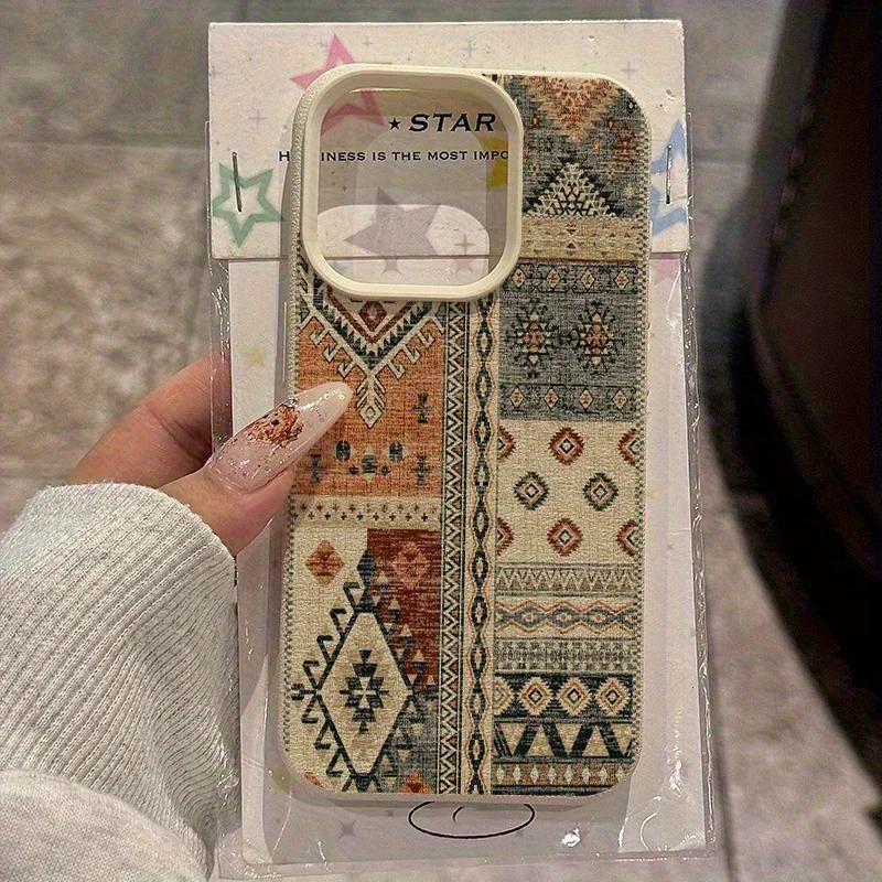 Retro checkered pattern phone case suitable for iPhone 17 16 15 14 13 12 11 Pro/Max/Plus anti drop and shockproof back cover