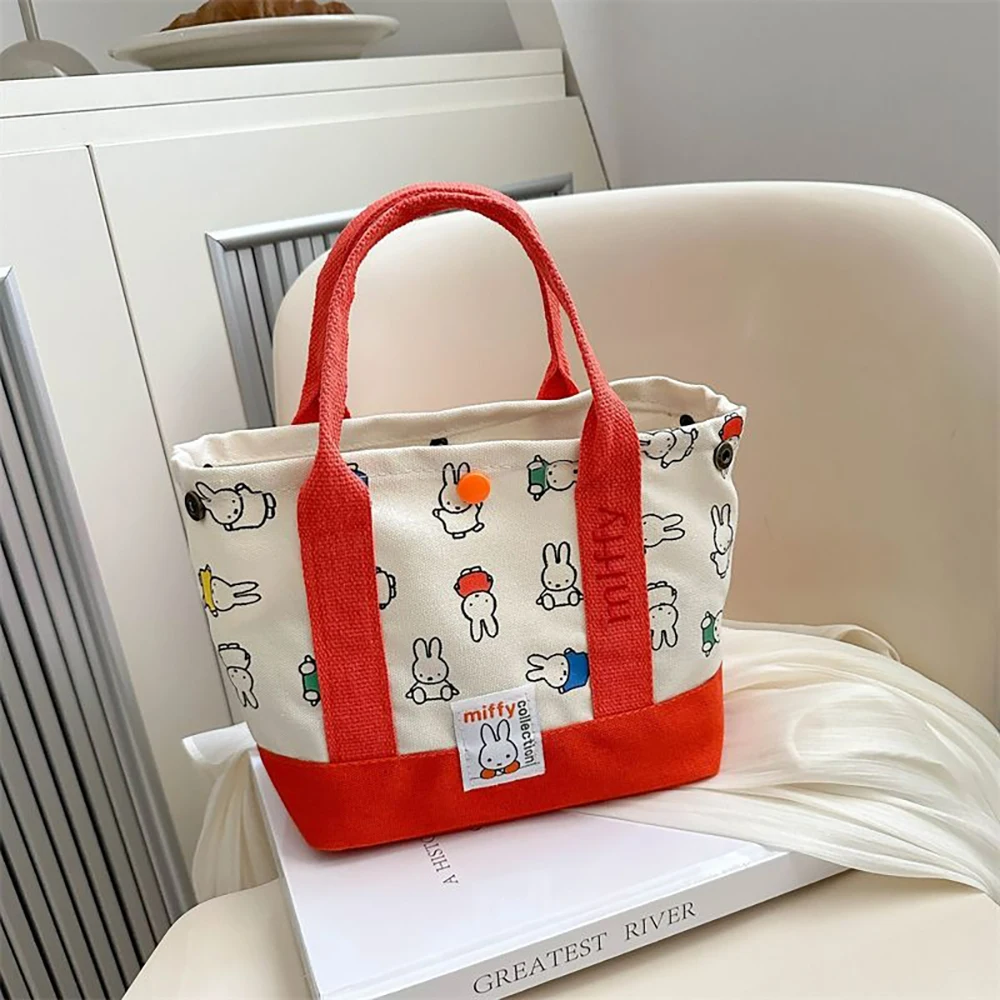 HEISSER VERKAUF Kawaii Miffy Niedliche Handtasche Cartoon-Kaninchen Leinwand-Stickerei Modische Bento Multifunktionale Aufbewahrungstasche Mädchengeschenk – Detail 15