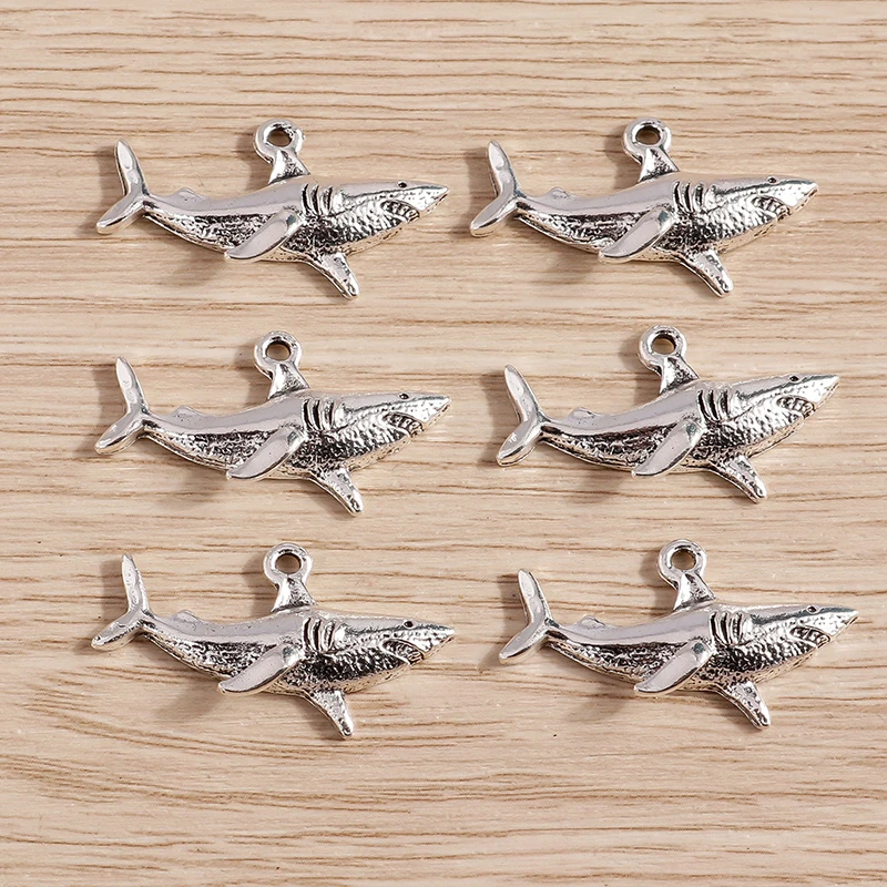 Tusember 10Pcs 18*23mm Cute Alloy Jellyfish Starfish Shark Charms Pendant for Jewelry Making Necklace Earring Bracelet DIY