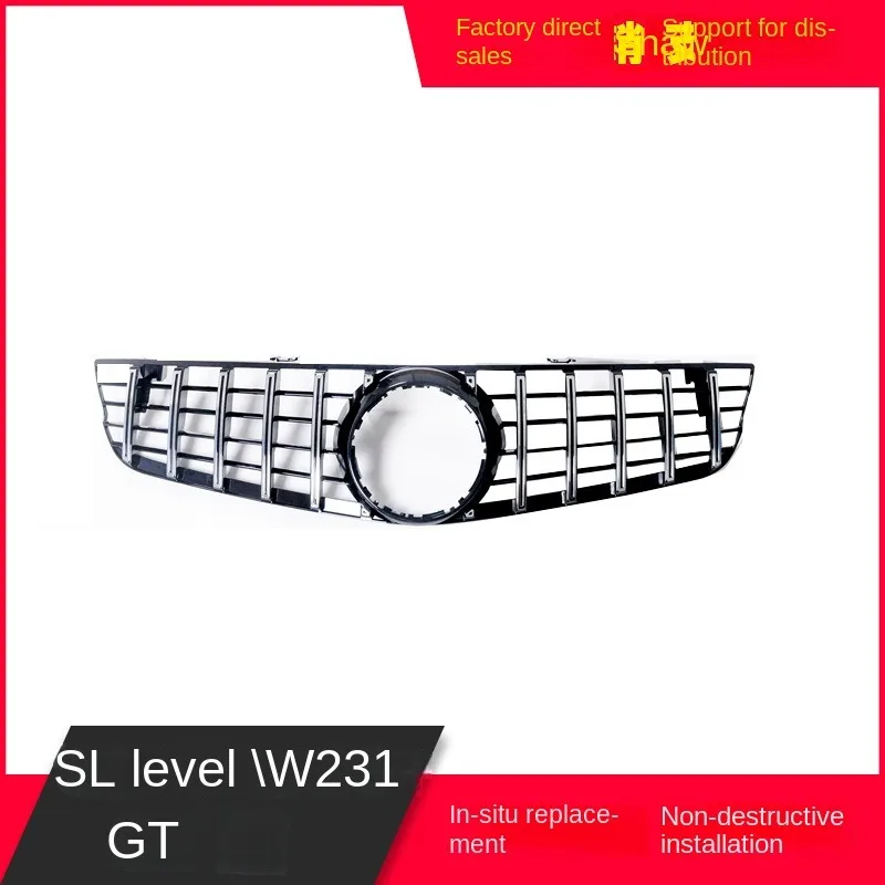 GT R Style Front Bumper Grille Black Radiator Grill For Mercedes Benz SL Class W231 R231 2008-2012 Racing Grill