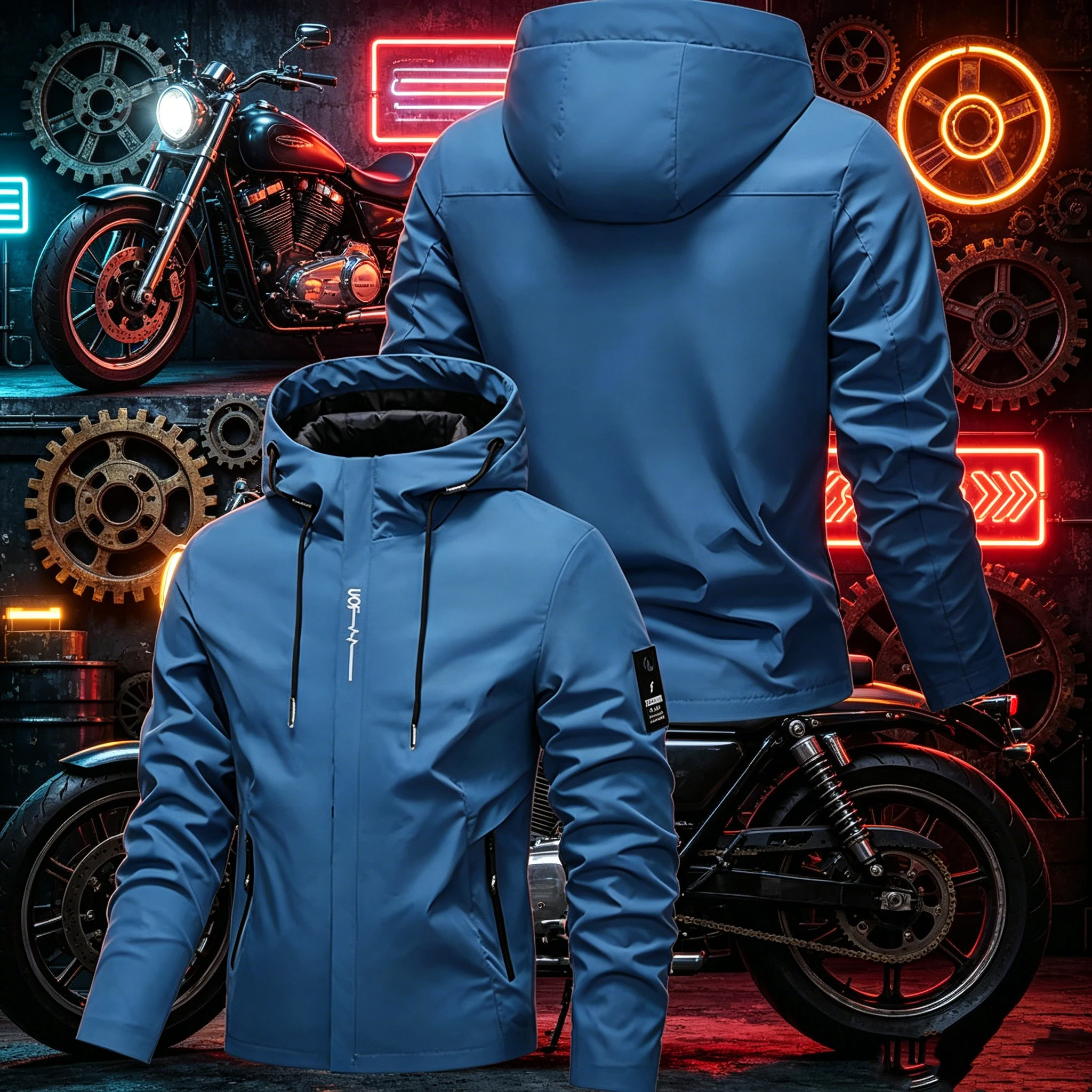 

Pure Blue Windproof Breathable Leisure Windproof Jacket Quick-Drying Abrasion-Resistant Outdoor Clothing for Active Use