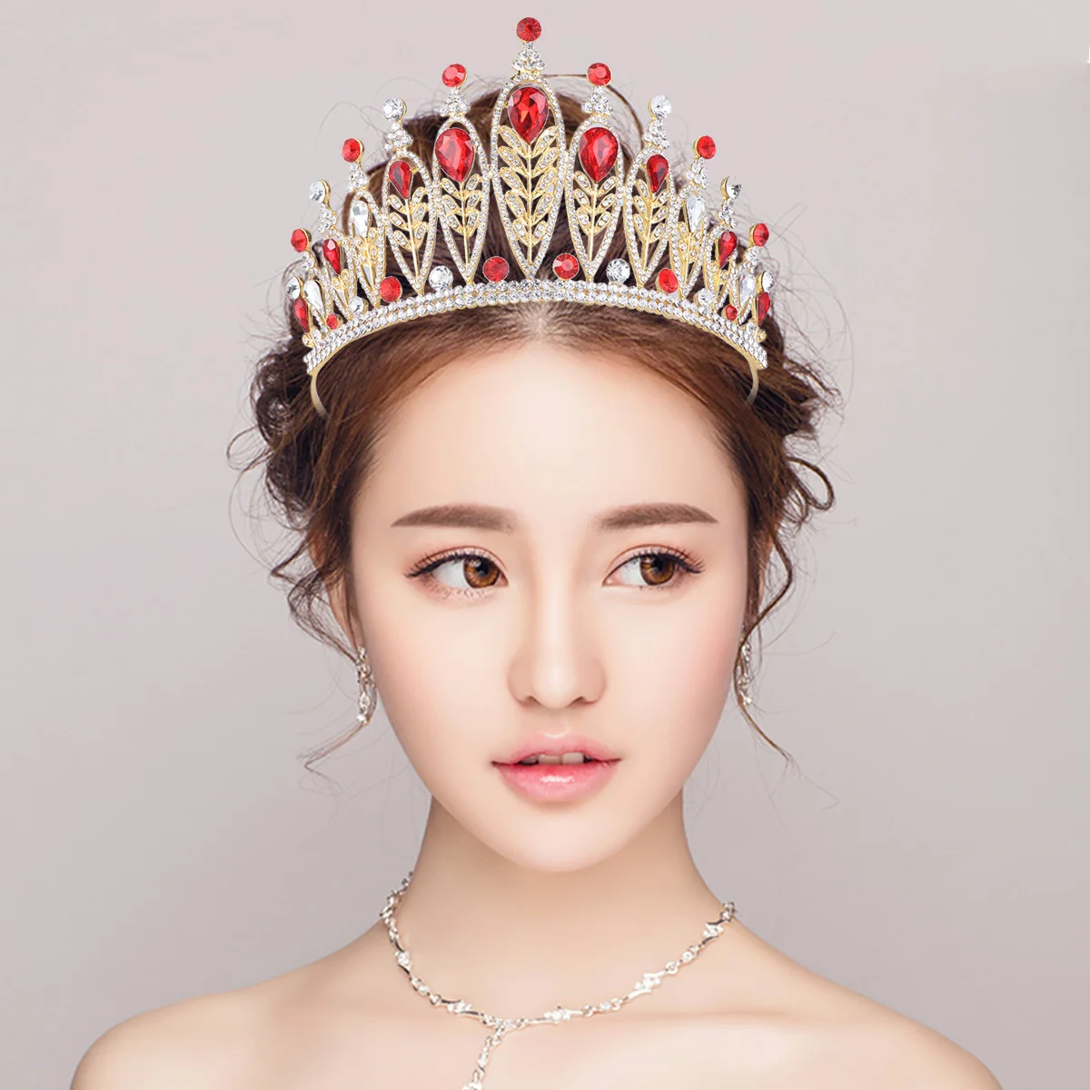 

Large Baroque Bridal Crown Alloy Wedding Tiara Elegant Bridal Headwear for Women Bride Engagement Party