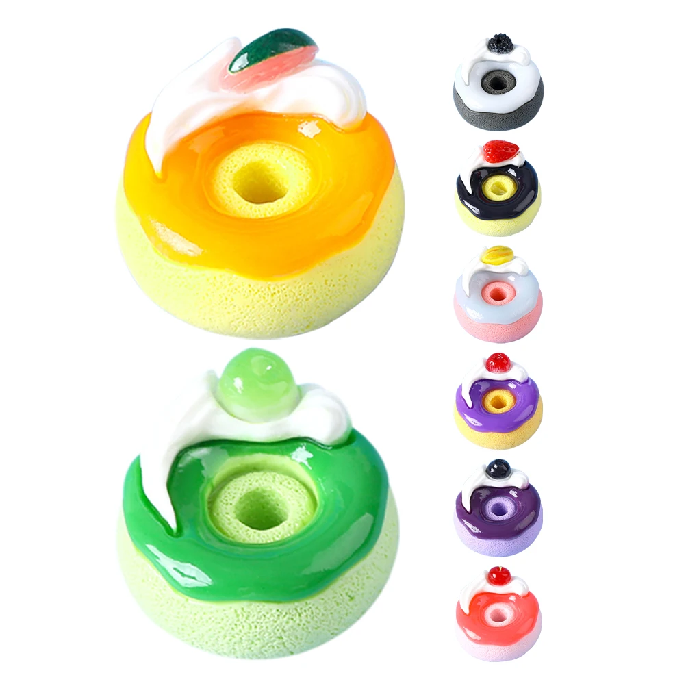 

8 Pcs Simulated Fruit Decorations Donut Beads Scene Ornaments Model Food Diy Phone Covers Charms Resin Props House