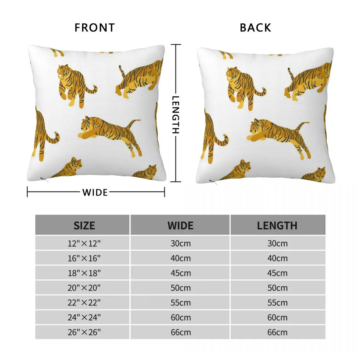 Tigre Quarantine Square Pillowcase Polyester Linen Velvet Creative Zip Decorative Throw Pillow Case Car Cushion Cover 18
