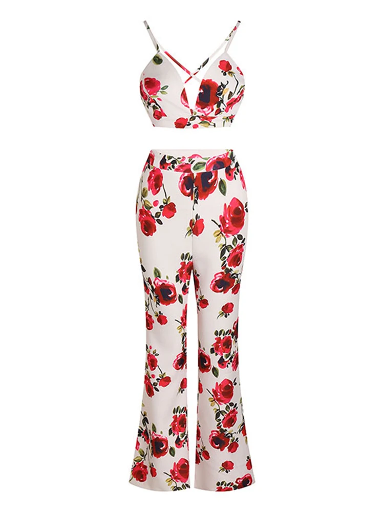 VGH Set da tre pezzi con stampa per donna Blazer a maniche lunghe con risvolto Scollo a V Gilet senza maniche Pantaloni a vita alta Set casual Donna
