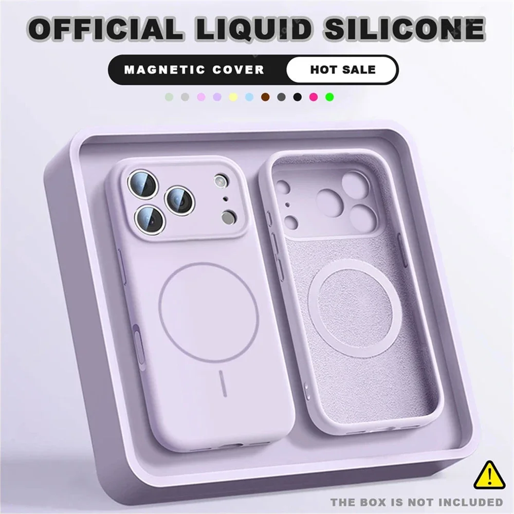 Für MagSafe Flüssigsilikon-Handyhüllen für iPhone 17 16 15 14 13 12 Pro Max 16 Plus Air Case Magnetische kabellose Ladehülle – Detail 13