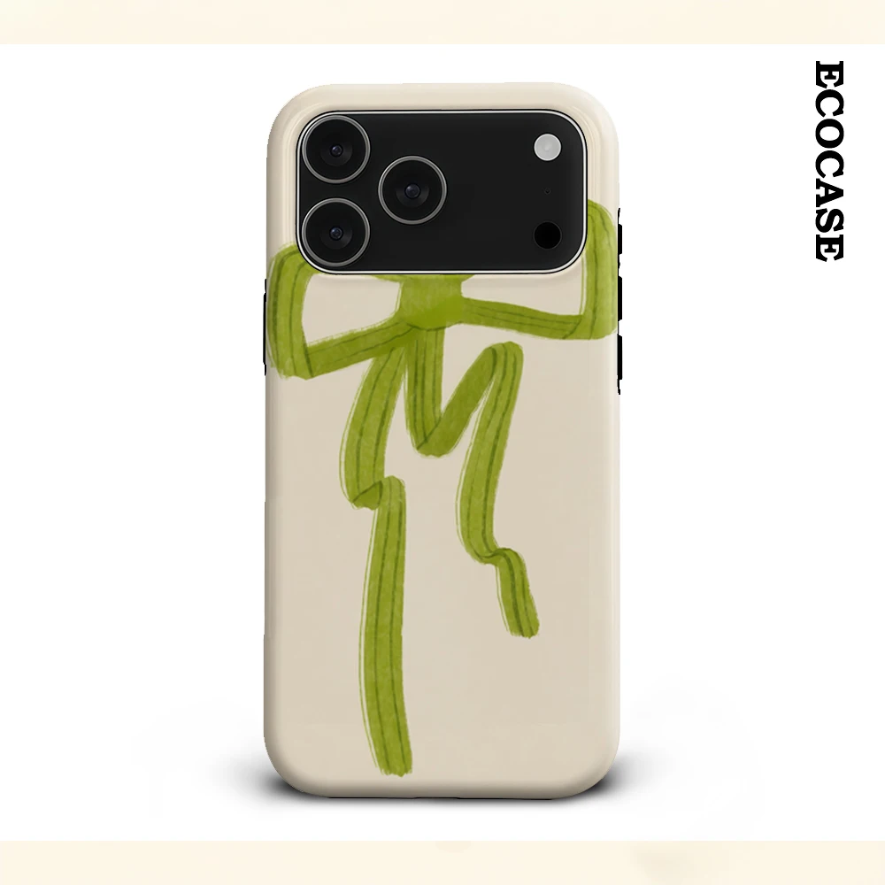 Grüne Schleifen-Illustration IPhone 17 Must-Haves Handyhülle für IPhone 17 16 15 14 13 12 11 Pro Max Plus Doppelschichtige Rückseite