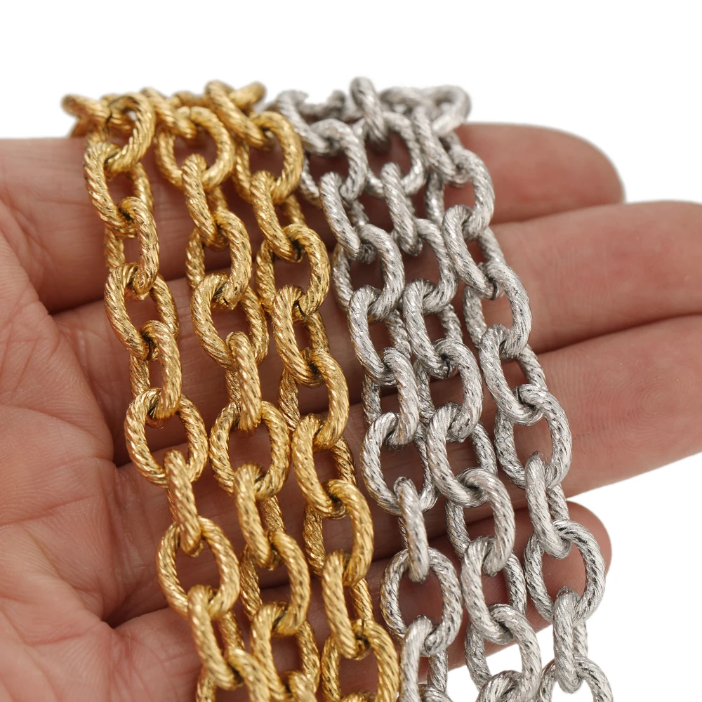 1 Meter 18k Breite 8mm Edelstahl-Drehkette, Massive Ketten für Punk-Halsketten, Rock-Schmuckherstellung, Großhandelszubehör – Detail 3