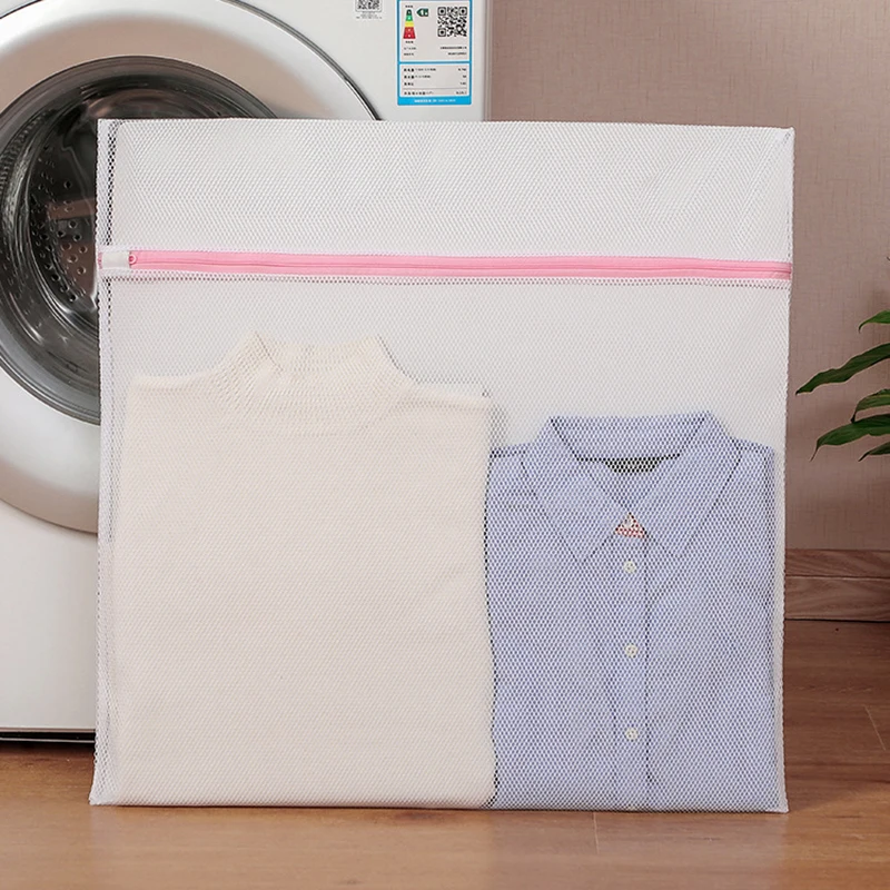 Classic Laundry Bag Pink Zipper Fine Mesh Washing Bags Household Dirty Clothes Stroage Basket Laundry Bags For Washing Machine