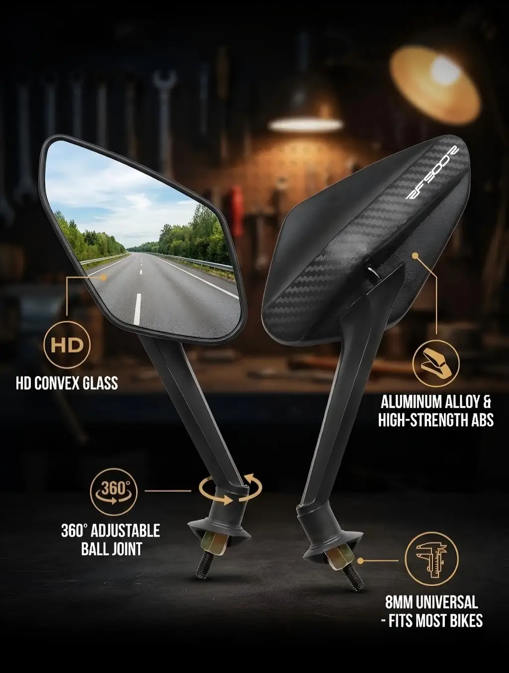 

Motorcycle Carbon Fiber Rearview Side Mirror For SUZUKI GSXR600 GSXR 600 GSXR750 RF900R GSXR1100 GSF1200 1200 Aluminum mirror