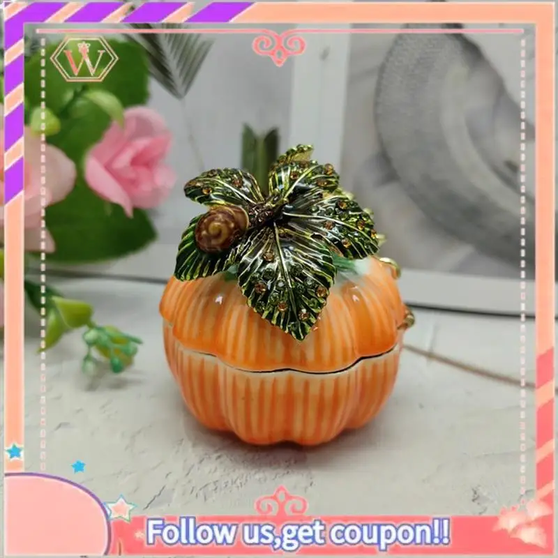 

Upgraded 1 PCS Pumpkin Trinket Ring Boxes Pumpkin Bejeweled Rings Earrings Storage Box Decorative Boxes