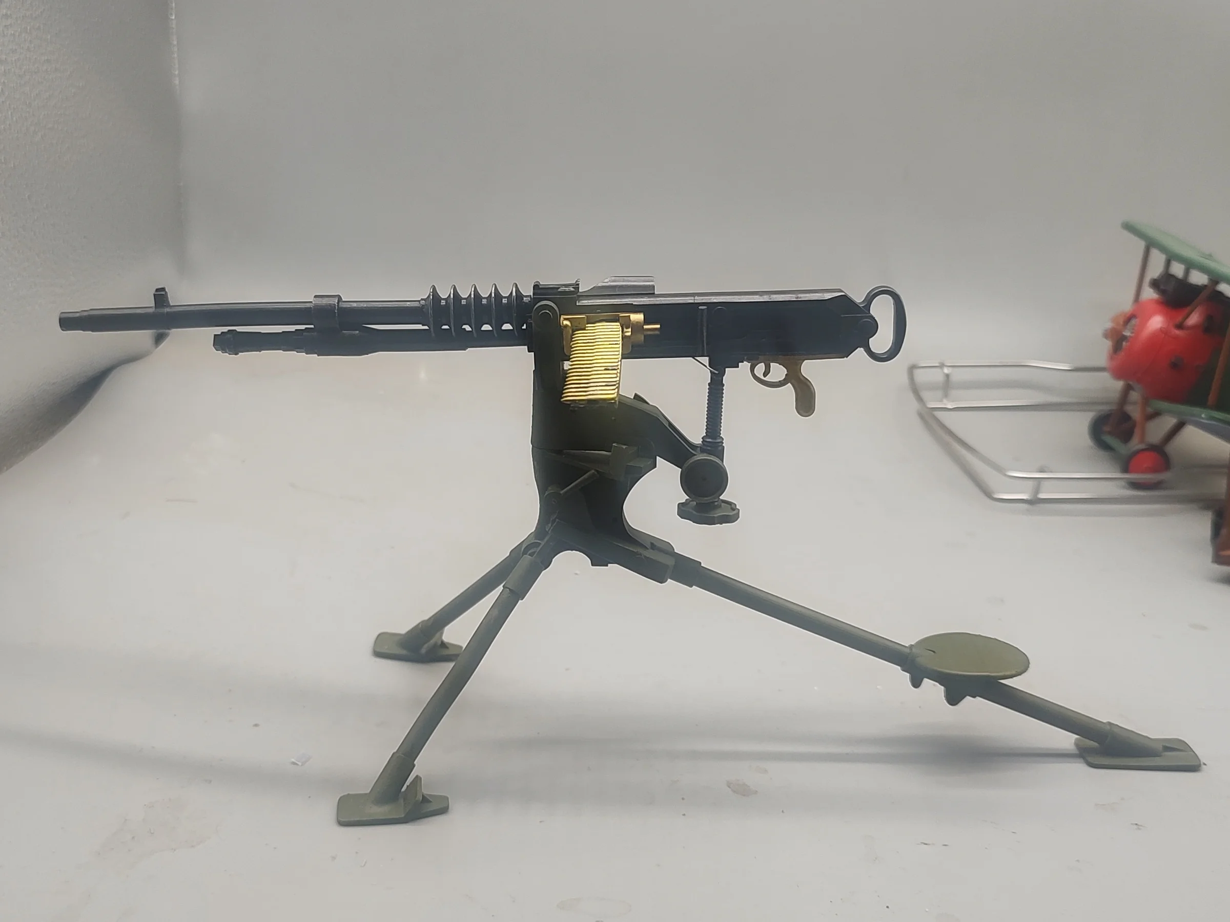 โมเดลปืนกลหนักฮอตช์คิส M1914 ขนาด 1/6 แบบพิมพ์ 3 มิติ ของเล่นปืนจิ๋วสำหรับฟิกเกอร์ทหาร ปรับแต่งได้