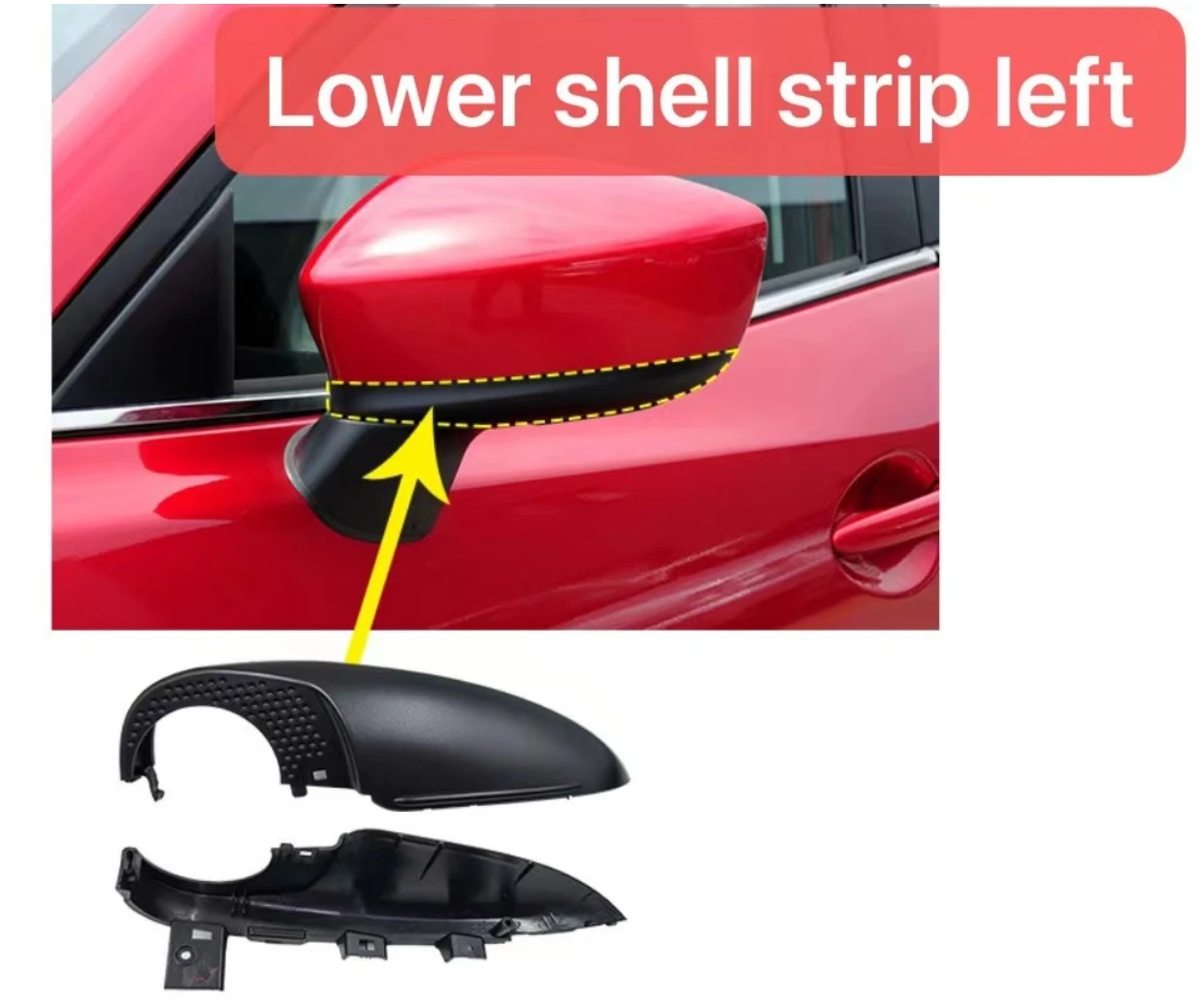 for Mazda 3 Axela 2014 2015 2016 Replace Outer Rearview Mirrors Cover Side Rear View Mirror Shell Hous1PCS