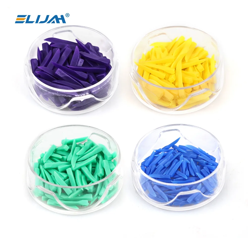 ELIJAH 100Pcs Dental Tooth Wedges Disposable Tooth Gap Wedge Oral Cavity Tooth Treatment Medical Grade Plastic Wedge