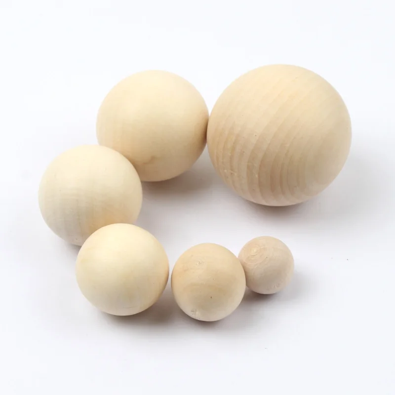 1-50pcs No Hole Natural Round Spacer Wood Beads Eco-Friendly Lead-Free Wooden Beads For Jewelry Making DIY Accessories 10-40mm