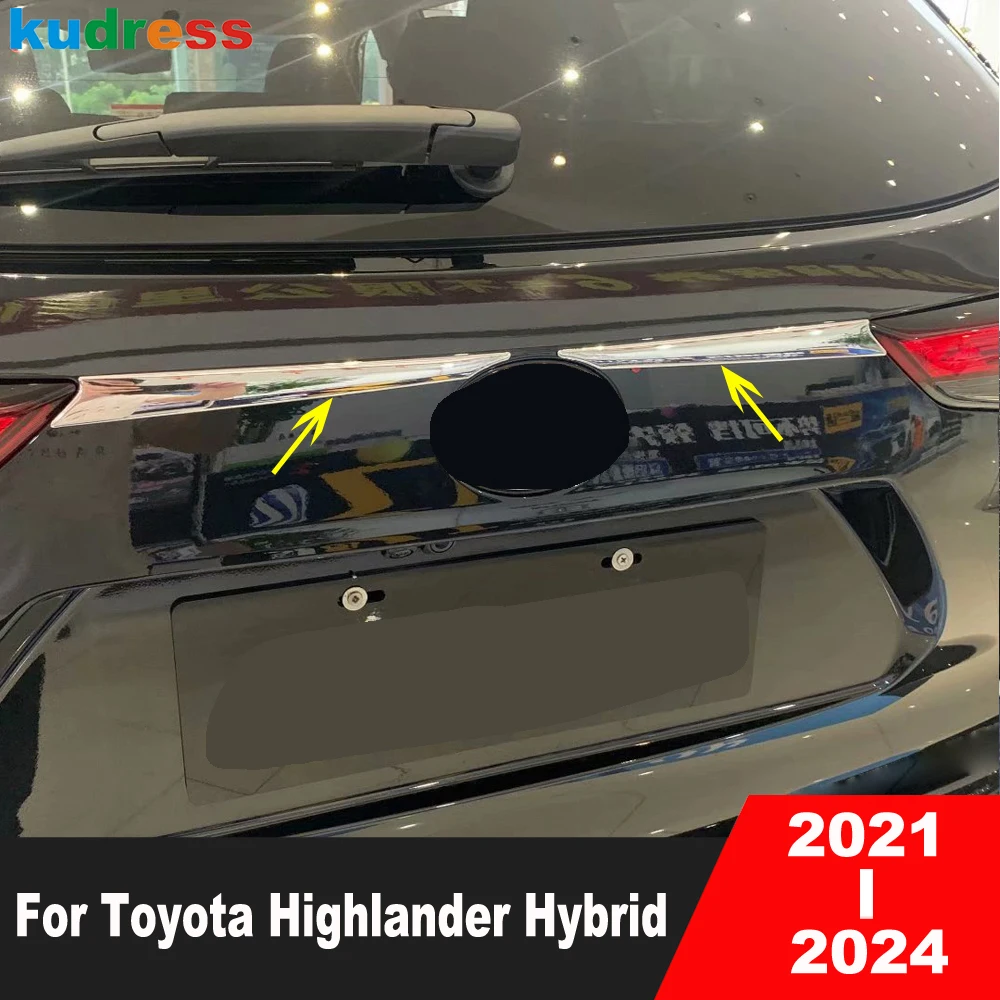 

Для Toyota Highlander Hybrid 2021 2022 2023 2024 хромированная задняя крышка багажника, накладка на заднюю дверь, декоративная полоса, автомобильные аксессуары