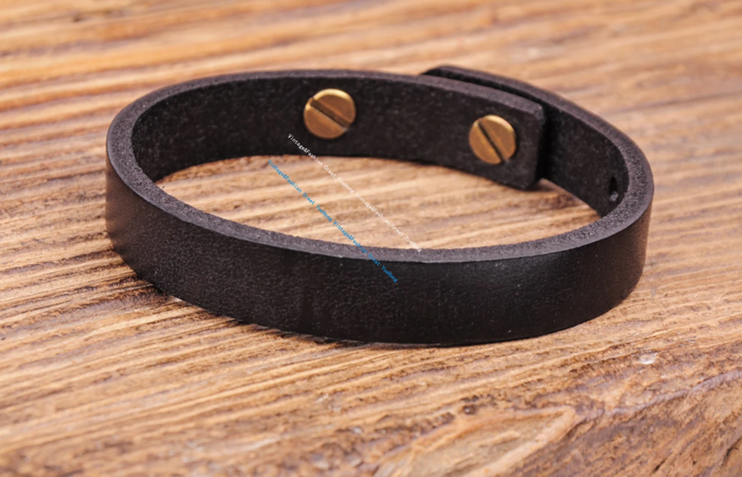 G370 Black Simply Stylish Single Band Genuine Leather Bracelet Wristband Women\'s